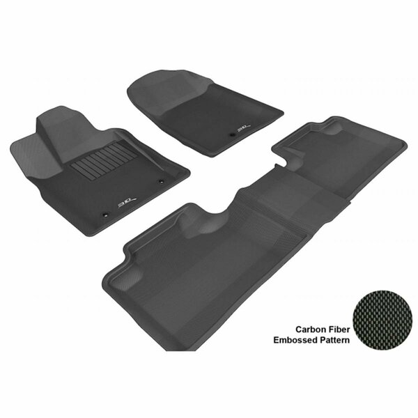3D Maxpider JEEP GRAND CHEROKEE 2011-2013 KAGU BLACK R1 R2 BENCH SEAT Floor Mat L1JP00401509